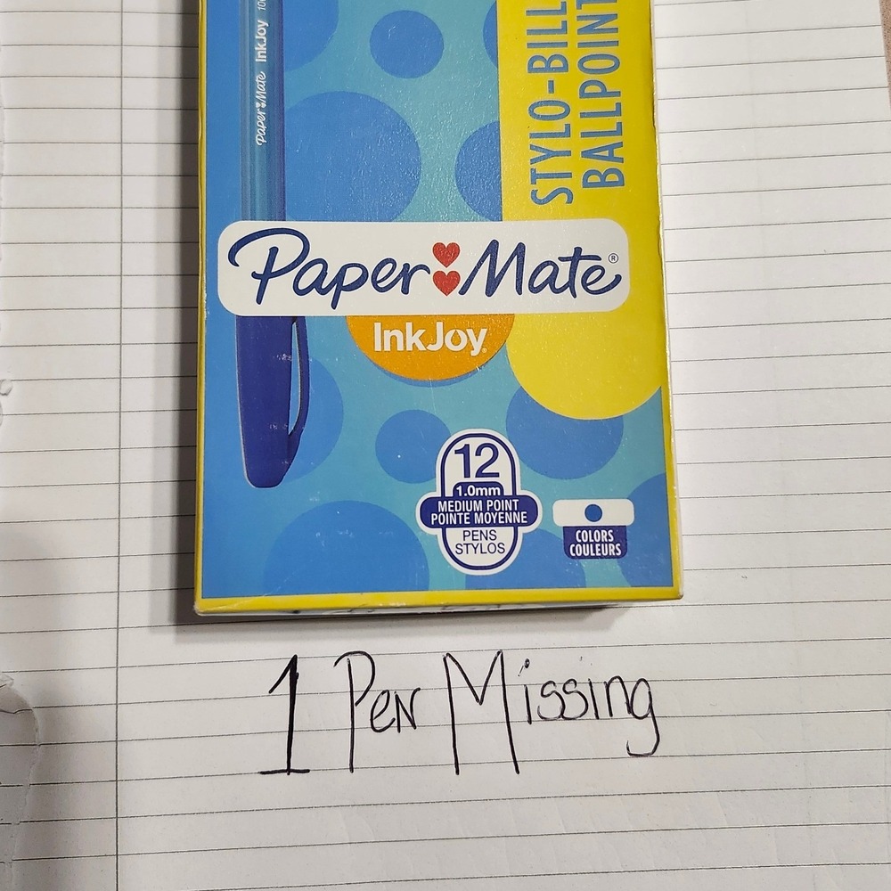Paper Mate InkJoy 100 Blue Ballpoint Pens 1.0mm Medium Point 11 Count 1951256